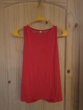Women's Size Small Athletic Tank Top Bright Coral Pink Sleeveless Activewear